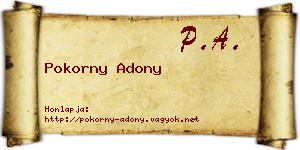 Pokorny Adony névjegykártya